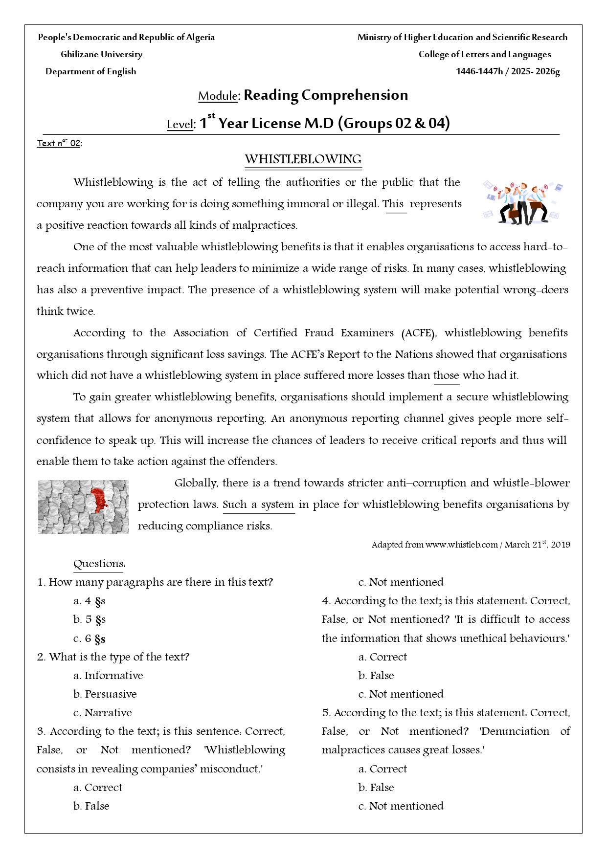 Whistleblowing's Text